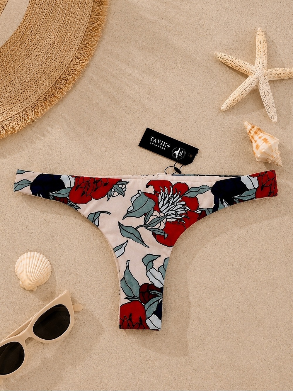 NWT Tavik Tanga Extra- High Leg Extra-Cheeky Bikini Bottom Floral Print Size S